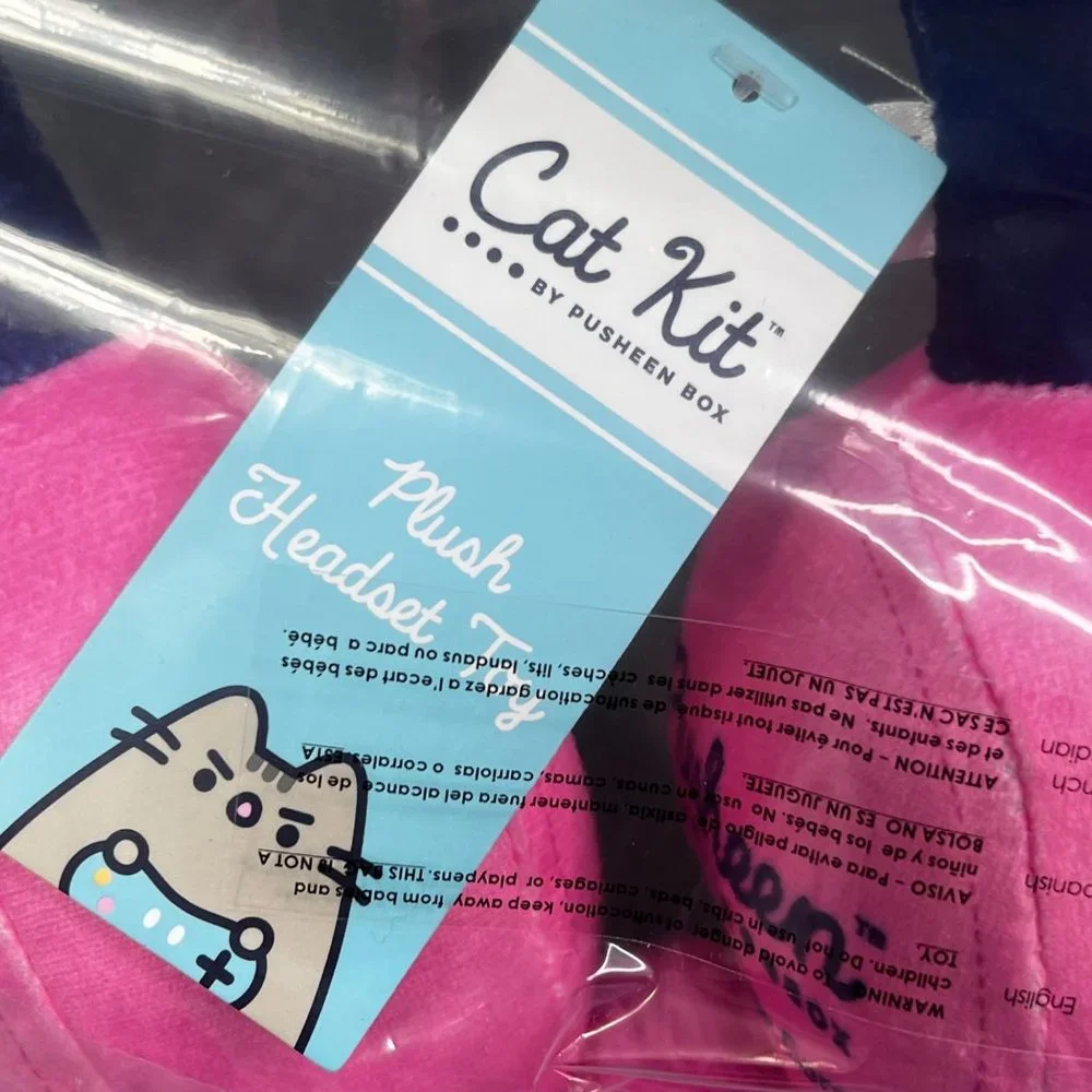 Pusheen Plush Headset Pet Toy Cat Graphic Puff Ball Microphone NIP Box Exclusive